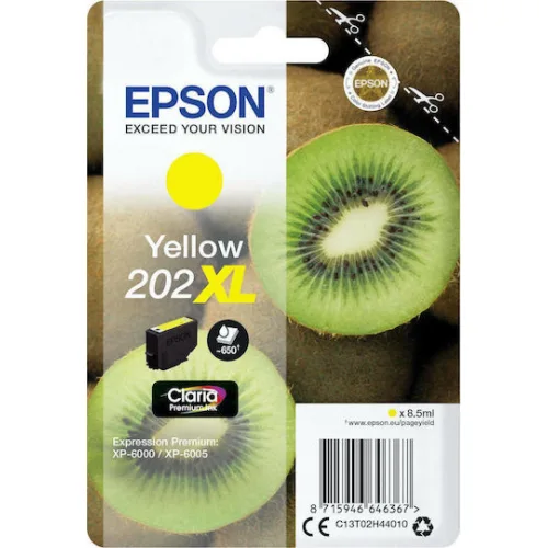 Epson 202XL Γνήσιο Μελάνι Εκτυπωτή InkJet Κίτρινο (C13T02H44010)