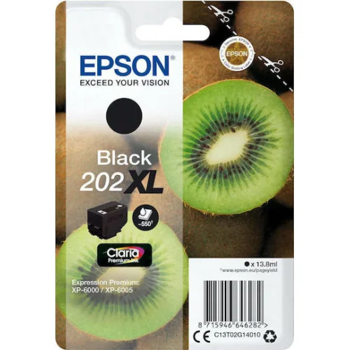 Epson 202XL Γνήσιο Μελάνι Εκτυπωτή InkJet Μαύρο (C13T02G14010)
