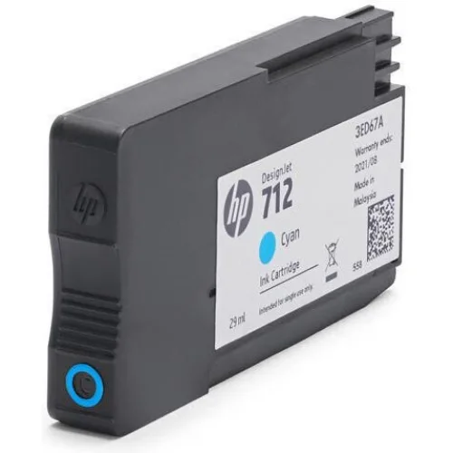 HP 712 Γνήσιο Μελάνι Εκτυπωτή InkJet Κυανό (3ED67A)