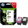 HP 304 Γνήσιο Πακέτο 2 Μελανιών Εκτυπωτή InkJet Πολλαπλό (Color) / Μαύρο (3JB05AE)