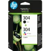 HP 304 Γνήσιο Πακέτο 2 Μελανιών Εκτυπωτή InkJet Πολλαπλό (Color) / Μαύρο (3JB05AE)