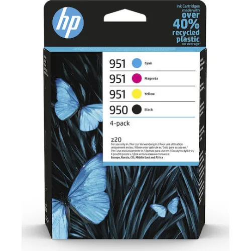 HP 950/951 Γνήσιο Πακέτο 4 Μελανιών Εκτυπωτή InkJet Κίτρινο / Κυανό / Ματζέντα / Μαύρο (6ZC65AE)