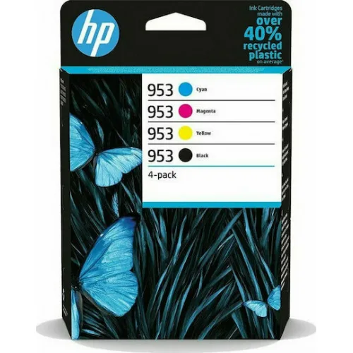 HP 953 Γνήσιο Πακέτο 4 Μελανιών Εκτυπωτή InkJet Κίτρινο / Κυανό / Ματζέντα / Μαύρο (6ZC69AE)