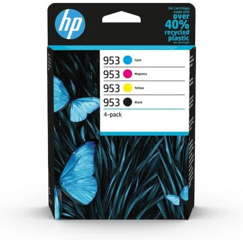 HP 953 Γνήσιο Πακέτο 4 Μελανιών Εκτυπωτή InkJet Κίτρινο / Κυανό / Ματζέντα / Μαύρο (6ZC69AE)