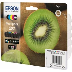 Epson 202 Γνήσιο Πακέτο 5 Μελανιών Εκτυπωτή InkJet Photo Μαύρο / Κίτρινο / Κυανό / Ματζέντα / Μαύρο (C13T02E74010 C13T02E74020)