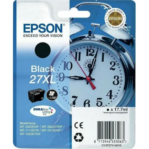 Epson 27XL Γνήσιο Μελάνι Εκτυπωτή InkJet Μαύρο (C13T27114010 C13T27114012)