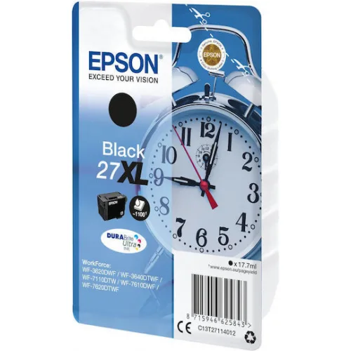 Epson 27XL Γνήσιο Μελάνι Εκτυπωτή InkJet Μαύρο (C13T27114010 C13T27114012)