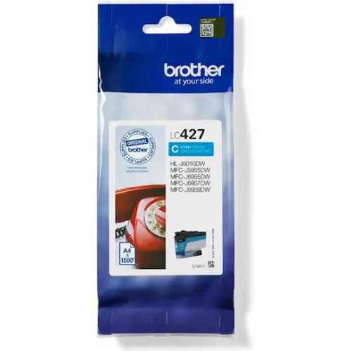 Brother LC427 Γνήσιο Μελάνι Εκτυπωτή InkJet Κυανό (LC-427C)