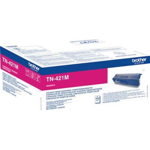 Brother TN-421M Γνήσιο Toner Laser Εκτυπωτή Ματζέντα 1800 Σελίδων (TN-421M)