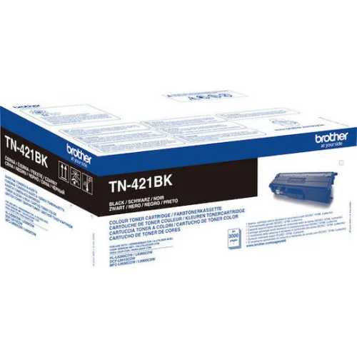 Brother TN-421BK Γνήσιο Toner Laser Εκτυπωτή Μαύρο 3000 Σελίδων (TN-421BK)