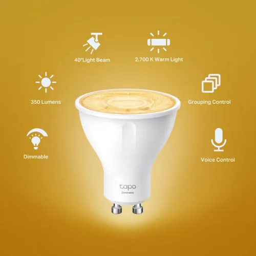 TP-LINK Tapo L610 Smart Λάμπες LED 2.9W για Ντουί GU10 Ρυθμιζόμενο Λευκό 350lm Dimmable 4τμχ
