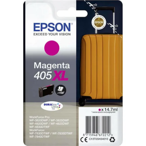 Epson 405XL Γνήσιο Μελάνι Εκτυπωτή InkJet Ματζέντα (C13T05H34010)