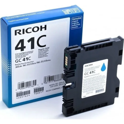 Ricoh GC41C Γνήσιο Μελάνι Εκτυπωτή InkJet Κυανό (405762)