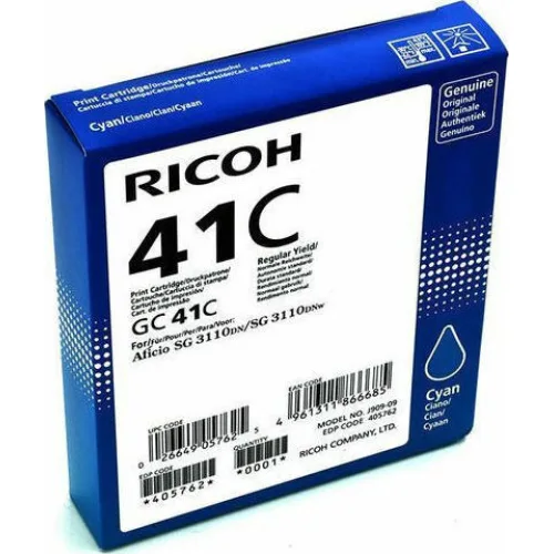 Ricoh GC41C Γνήσιο Μελάνι Εκτυπωτή InkJet Κυανό (405762)