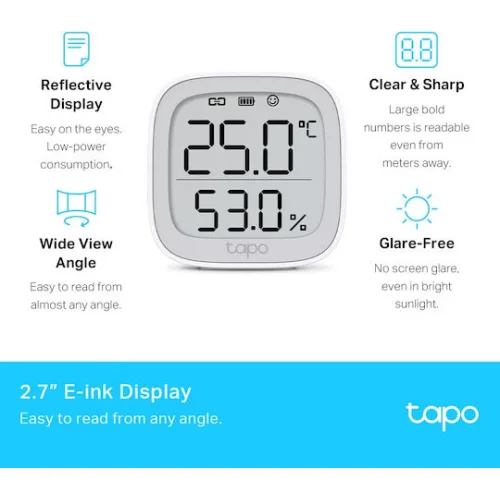 TP-LINK Tapo Ψηφιακό Θερμόμετρo για Χρήση σε Εξωτερικό Χώρο