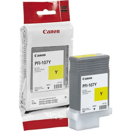 Canon PFI-107 Γνήσιο Μελάνι Εκτυπωτή InkJet Κίτρινο (6708B001)
