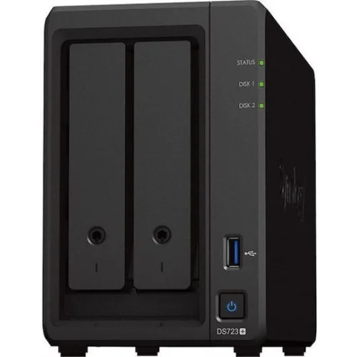 Synology DiskStation DS723+ NAS Tower με 2 θέσεις για HDD/M.2/SSD και 2 θύρες Ethernet