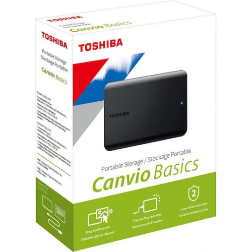 Toshiba Canvio Basics 2022 USB 3.2 Εξωτερικός HDD 2TB 2.5" Μαύρο Toshiba Canvio Basics 2022 USB 3.2 Εξωτερικός HDD 2TB 2.5" Μαύρο