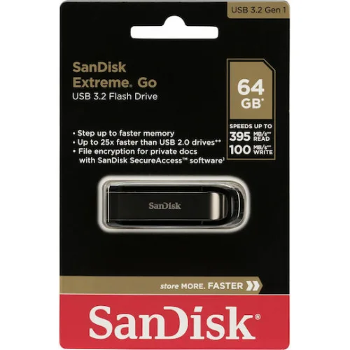 Sandisk Extreme Go 64GB USB 3.2 Stick Γκρι