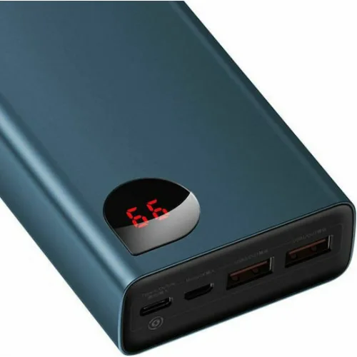 Baseus Adaman Metal Digital Display Power Bank 20000mAh 65W με 2 Θύρες USB-A και Θύρα USB-C Quick Charge 3.0 Μπλε