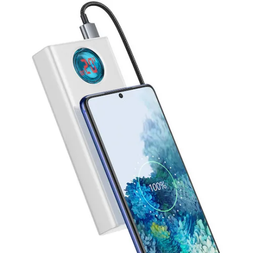 Baseus Amblight Overseas Edition Power Bank 30000mAh 65W με 4 Θύρες USB-A και Θύρα USB-C Power Delivery Λευκό