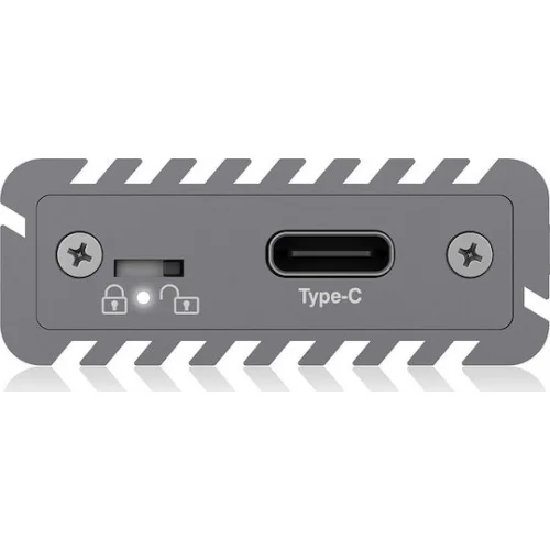 Icy Box Θήκη για Σκληρό Δίσκο M.2 PCI Express NVME με σύνδεση USB 3.1 Type-C σε Γκρι χρώμα