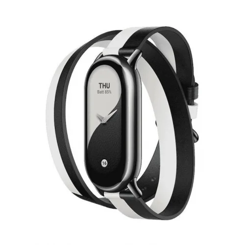 Xiaomi Λουράκι Δερμάτινο Μαύρο (Smart Band 8 / Smart Band 9 / Smart Band 10)