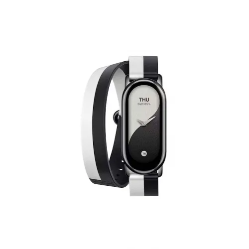 Xiaomi Λουράκι Δερμάτινο Μαύρο (Smart Band 8 / Smart Band 9 / Smart Band 10)