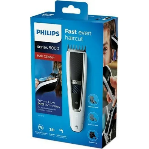Philips Series 5000 Επαναφορτιζόμενη Κουρευτική Μηχανή Λευκή HC5610/15