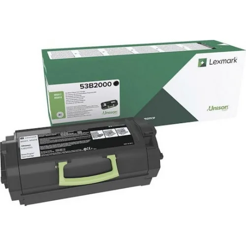Lexmark MS817/MS818 Γνήσιο Toner Laser Εκτυπωτή Μαύρο Return Program 2000 Σελίδων (53B2000)