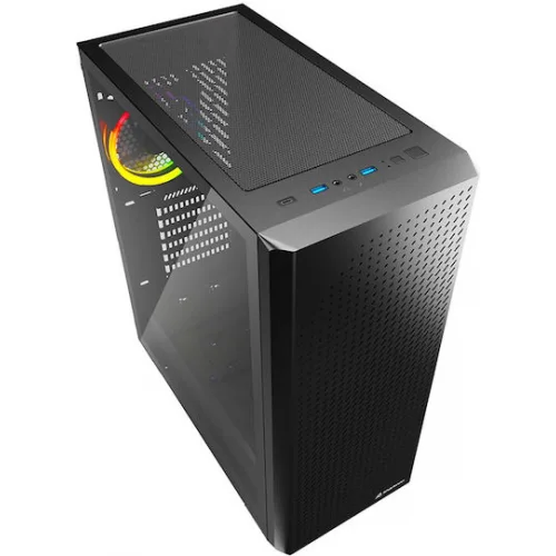 Sharkoon VS9 RGB Gaming Midi Tower Κουτί Υπολογιστή με Πλαϊνό Παράθυρο Μαύρο