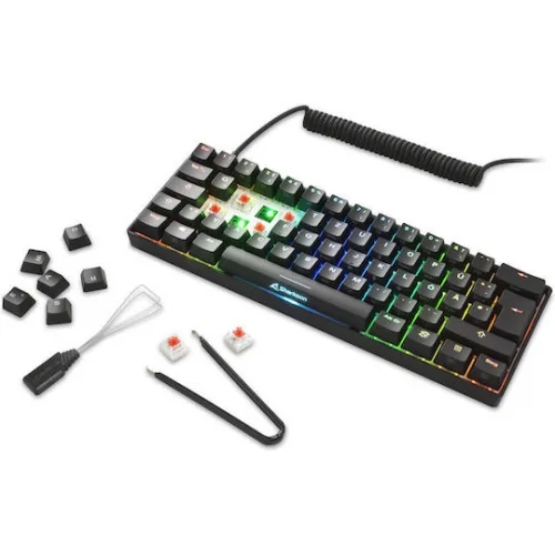 Sharkoon Skiller SGK50 S4 Gaming Μηχανικό Πληκτρολόγιο 60% με Kailh Red διακόπτες και RGB φωτισμό (Αγγλικό US)