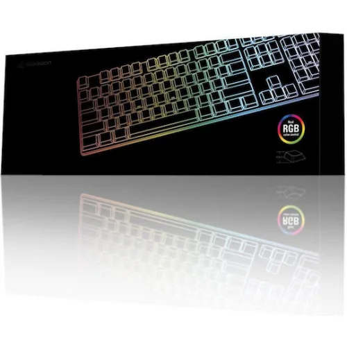 Sharkoon PureWriter RGB Gaming Μηχανικό Πληκτρολόγιο με Kailh Blue διακόπτες και RGB φωτισμό (Αγγλικό US) Λευκό
