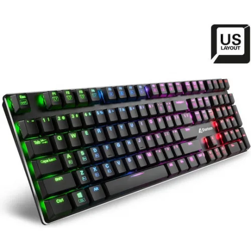Sharkoon PureWriter RGB Gaming Μηχανικό Πληκτρολόγιο με Kailh Blue διακόπτες και RGB φωτισμό (Αγγλικό US) Λευκό
