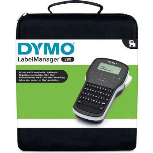 Dymo Labelmanager T 280 Qwerty Kitcase Ηλεκτρονικός Ετικετογράφος Χειρός σε Μαύρο Χρώμα