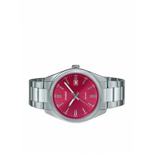 Casio Ανδρικό Ρολόι 38.5mm Μπαταρίας με Ασημί Μεταλλικό Μπρασελέ