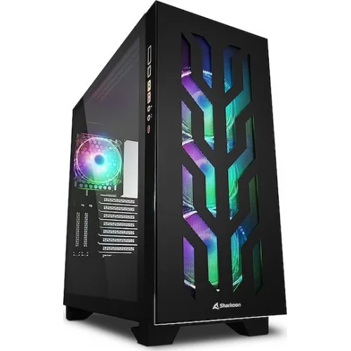 Sharkoon Elite Shark CA300T Gaming Midi Tower Κουτί Υπολογιστή με Πλαϊνό Παράθυρο και RGB Φωτισμό Μαύρο