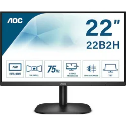 AOC 22B2H VA Monitor 21.5" FHD 1920x1080 με Χρόνο Απόκρισης 6.5ms GTG