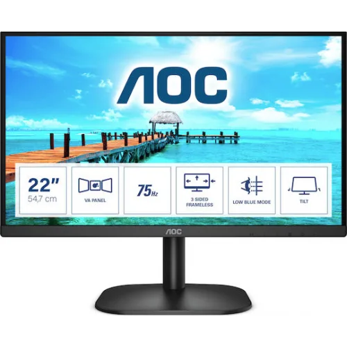 AOC 22B2H VA Monitor 21.5" FHD 1920x1080 με Χρόνο Απόκρισης 6.5ms GTG