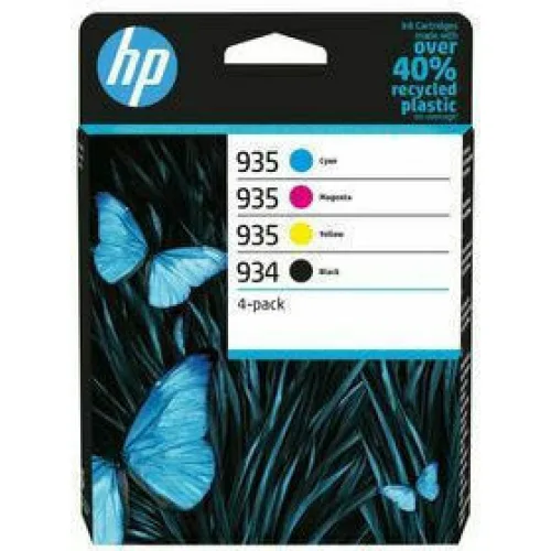 HP 934/935 Γνήσιο Πακέτο 4 Μελανιών Εκτυπωτή InkJet Κίτρινο / Κυανό / Ματζέντα / Μαύρο (6ZC72AE)