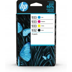 HP 932/933 Γνήσιο Πακέτο 4 Μελανιών Εκτυπωτή InkJet Κίτρινο / Κυανό / Ματζέντα / Μαύρο (6ZC71AE)