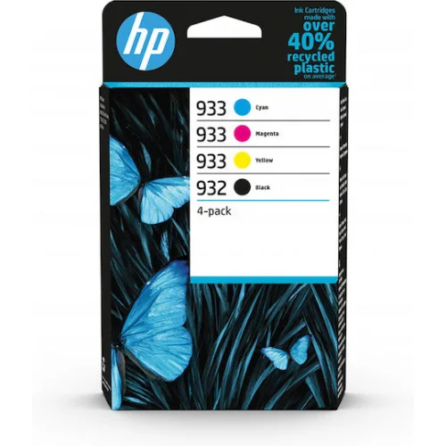 HP 932/933 Γνήσιο Πακέτο 4 Μελανιών Εκτυπωτή InkJet Κίτρινο / Κυανό / Ματζέντα / Μαύρο (6ZC71AE)