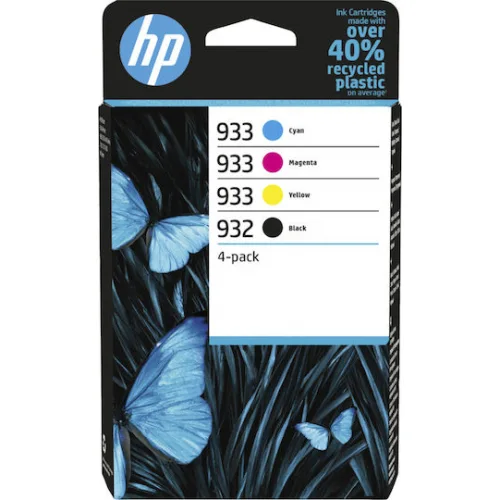 HP 932/933 Γνήσιο Πακέτο 4 Μελανιών Εκτυπωτή InkJet Κίτρινο / Κυανό / Ματζέντα / Μαύρο (6ZC71AE)
