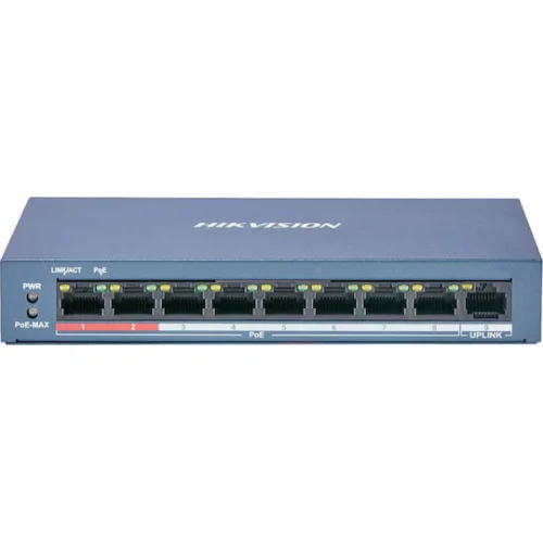 Hikvision DS-3E0109P-E/M(B) Unmanaged L2 PoE+ Switch με 9 Θύρες Ethernet