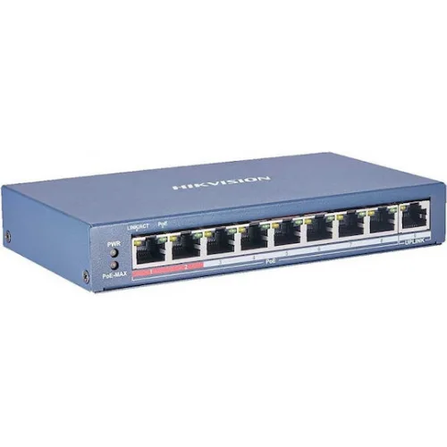 Hikvision DS-3E0109P-E/M(B) Unmanaged L2 PoE+ Switch με 9 Θύρες Ethernet