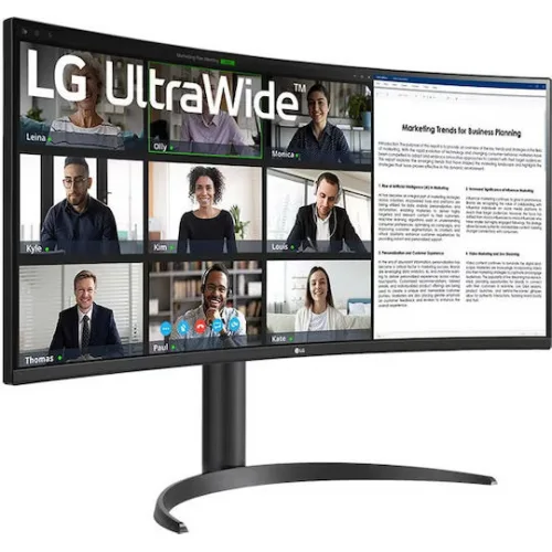 LG 34WR55QK-B Ultrawide VA HDR Curved Monitor 34" QHD 3440x1440 με Χρόνο Απόκρισης 5ms GTG