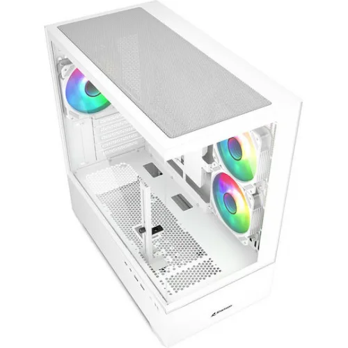 Sharkoon MK6 RGB Micro Tower Κουτί Υπολογιστή με Πλαϊνό Παράθυρο Λευκό