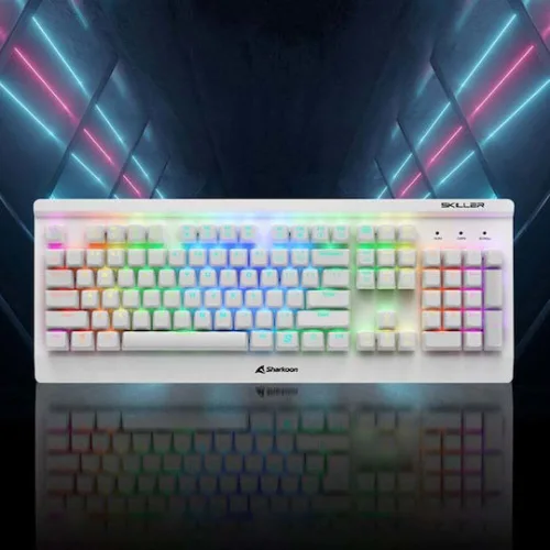 Sharkoon Skiller SGK3 Gaming Μηχανικό Πληκτρολόγιο με Kailh Red διακόπτες και RGB φωτισμό (Αγγλικό US) Λευκό Sharkoon Skiller SGK3 Gaming Μηχανικό Πληκτρολόγιο με Kailh Red διακόπτες και RGB φωτισμό (Αγγλικό US) Λευκό