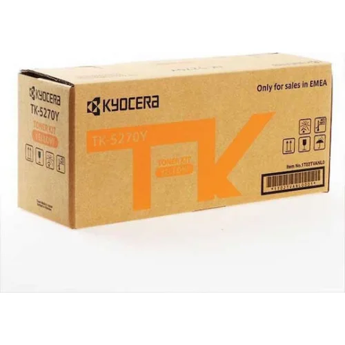 Kyocera TK-5270Y Γνήσιο Toner Laser Εκτυπωτή Κίτρινο 6000 Σελίδων (1T02TVANL0)