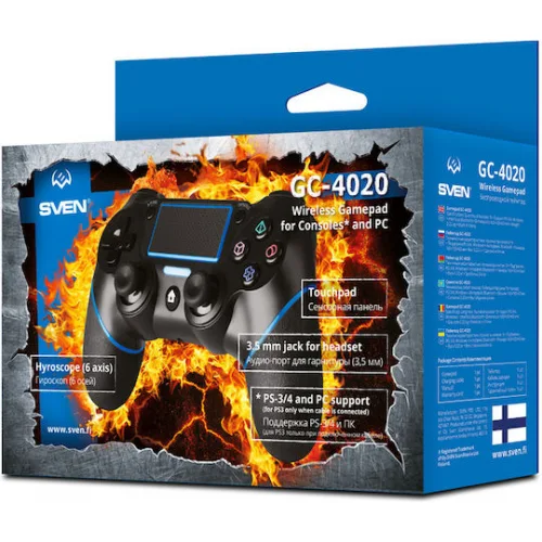 Sven GC-4020 Ασύρματο Gamepad για PC / PS3 / PS4 Μαύρο